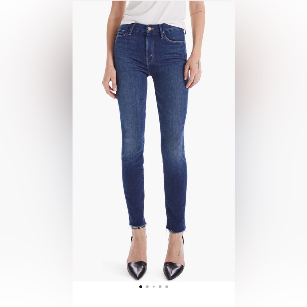 MOTHER the Looker Fray Hem Ankle Skinny Jeans